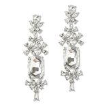 108786, CHAMPAGNE RHINESTONE EVENING DANGLE EARRING
