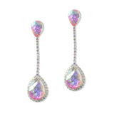 108789, TEARDROP ACCENT CRYSTAL RHINESTONE DANGLE EARRING