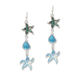 108794, OCEAN ABALONE ACCENT STARFISH DANGLE EARRING