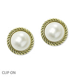 108801, PEARL ROUND CLIP ON EARRING