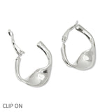 108807, CUTOUT GEOMETRIC METAL CLIP ON EARRING