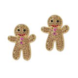 108813, CHRISTMAS GINGERBREAD MAN CRYSTAL RHINESTONE STUD EARRING