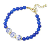 108817, FLORAL CERAMIC PORCELAIN BEADED BRACELET
