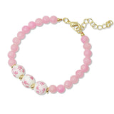 108817, FLORAL CERAMIC PORCELAIN BEADED BRACELET