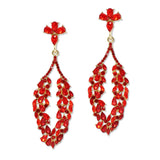 108833, MULTI SHAPE RHINESTONE ACCENT EVENING DANGLE EARRING