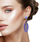 108833, MULTI SHAPE RHINESTONE ACCENT EVENING DANGLE EARRING