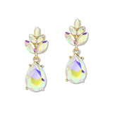108834, TEARDROP MARQUISE RHINESTONE ACCENT DANGLE EARRING