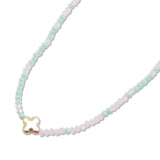 108841, CLOVER ACCENT DAINTY BEADED NECKLACE