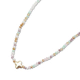108841, CLOVER ACCENT DAINTY BEADED NECKLACE