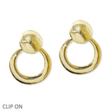 108843, CUTOUT ROUND METAL CLIP ON EARRING