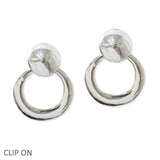 108843, CUTOUT ROUND METAL CLIP ON EARRING
