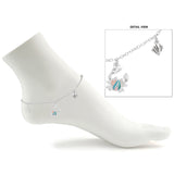 108848, OCEAN SEASHELL STARFISH CRAB SEA GLASS CHARM ANKLET