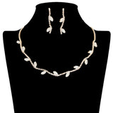 108853, MARQUISE CUBIC ZIRCONIA ACCENT CRYSTAL RHINESTONE NECKLACE SET