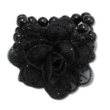 108859, BLING FABRIC FLOWER ACCENT WITH PEARL STRAND STRETCH BRACELET