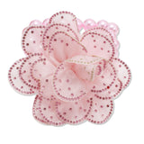 108859, BLING FABRIC FLOWER ACCENT WITH PEARL STRAND STRETCH BRACELET