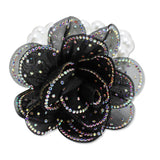 108859, BLING FABRIC FLOWER ACCENT WITH PEARL STRAND STRETCH BRACELET