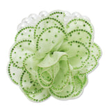 108859, BLING FABRIC FLOWER ACCENT WITH PEARL STRAND STRETCH BRACELET