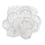 108859, BLING FABRIC FLOWER ACCENT WITH PEARL STRAND STRETCH BRACELET