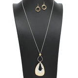 108869, GEOMETRIC TEARDROP PENDANT LONG NECKLACE