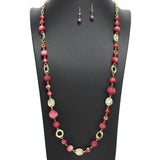 108871, SEMI PRECIOUS STONE BEADED LONG NECKLACE