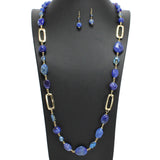 108872, AGATE SEMI PRECIOU STONE BEADED LONG NECKLACE