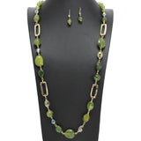 108872, AGATE SEMI PRECIOU STONE BEADED LONG NECKLACE