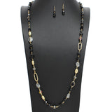 108875, SEMI PRECIOUS STONE GLASS BEADED LONG NECKLACE