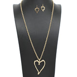 108876, CUTOUT HEART PENDANT LONG NECKLACE