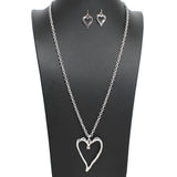 108876, CUTOUT HEART PENDANT LONG NECKLACE
