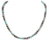 108883, WESTERN TURQUOISE STONE NAVAJO BEADED NECKLACE