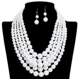 108885, MULTI STRAND LAYERED PEARL NECKLACE