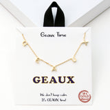 108888, GEAUX TIME BRAHSED STATION NECKLACE