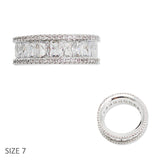 108892, BAGUETTE CUBIC ZIRCONIA ACCENT ROUND RING