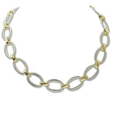 108898, 14K GOLD PLATED OVAL SHAPE DESIGNER INSPIRED CHIAN NECKLACE