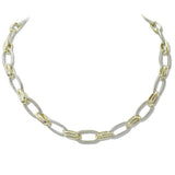 108901, 14K GOLD PLATED OVAL ACCENT DESIGNER INSPIRED NECKLACE