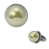 108908, BIG PEARL CRYSTAL RHINESTONE ACCENT STRETCH RING