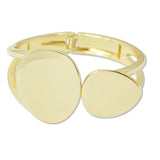 108909, GEOMETRIC ROUND METAL OPEN BANGLE BRACELET