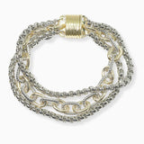 108914, 14K GOLD PLATED CHAIN DESIGNER INSPIRED MAGNETIC CLOSURE BRACELET
