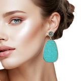 108915, WESTERN GEOMETRIC TURQUOISE STONE DANGLE EARRING