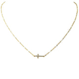 108922, DAINTY CROSS ENAMEL ACCENT NECKLACE