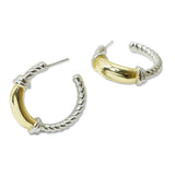 108930, 14K GOLD PLATED DESIGNER INSPIRED HOOP EARRING