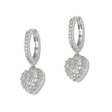 108935, DAINTY HEART CUBIC ZIRCONIA ACCENT DANGLE HUUGGIE HOOP EARRING