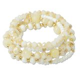 108938, AGATE STONE ACCENT MULTI LAYERED BEADED STRETCH BRACELET