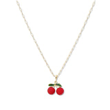 108944, PAVE CHERRY PENDANT NECKLACE