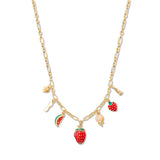108947, STRAWBERRY WATERMELON CANDY SUNGLASSES ENAMEL CHARM NECKLACE