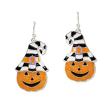108958, HALLOWEEN ENAMEL PUMPKIN DANGLE EARRING
