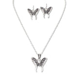 108966, VINTAGE BUTTERFLY PENDANT NECKLACE
