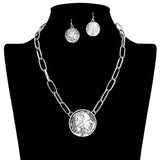 108976, WESTERN NATIVE INDIAN CHIEF HEAD NECKLACE