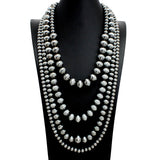 108982, WESTERN MULTI LAYERED NAVAJO BEADED LONG NECKLACE