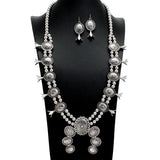108983, WESTERN CONCHO ACCENT SQUASH BLOSSOM LONG NECKLACE